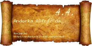 Andorka Alfréda névjegykártya